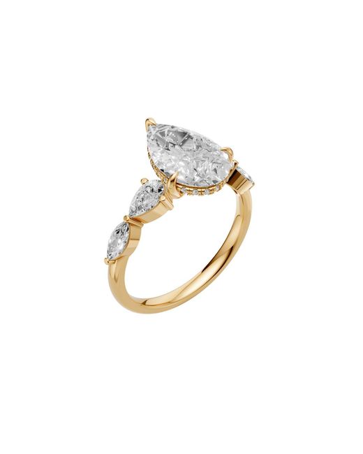 Aya Fine Jewelry Metallic Ethically Grown Pear Diamond Engagement Ring