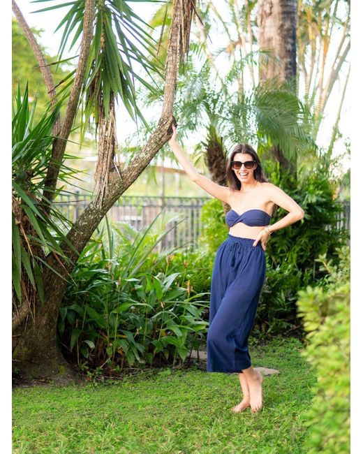 Change of Scenery Blue Neutrals Brooke Pull-On Beach Pants