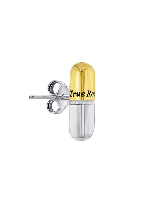 True Rocks Metallic 2 Tone Gun Metal & 18kt Gold-plated Small Pill Pendant