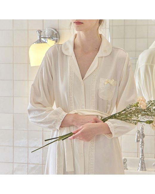 Luna Luz Natural Neutrals Thea Sand-Washed Shirt Robe Dress