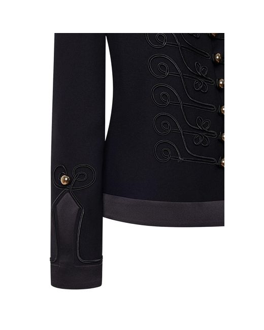 The Extreme Collection Black Military Blazer With Embroidery