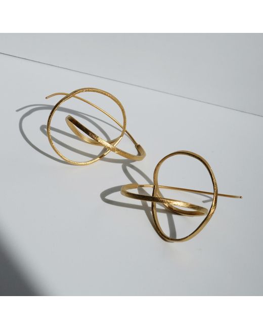 Joidart Metallic Large Golden Earrings Embolic