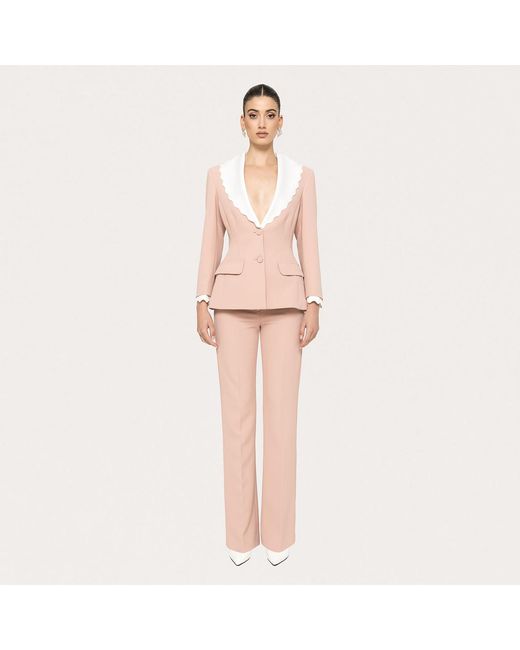 Nissa Pink High-Rise Straight Pants