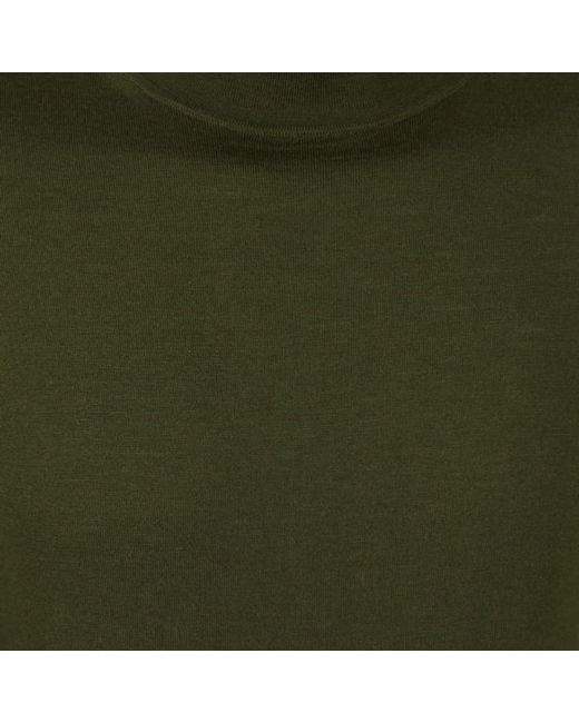 DAVID WEJ Green Dixon Light Wool Roll Neck Jumper – for men