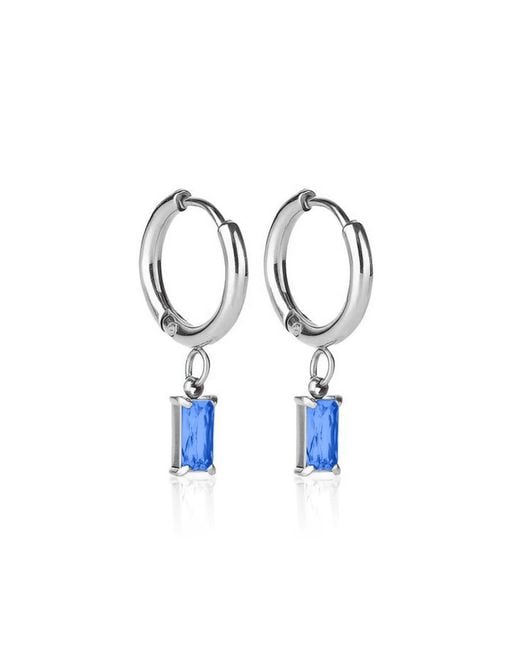 Evie Jewelry Blue Luxe Sapphire Drop Huggie Earrings