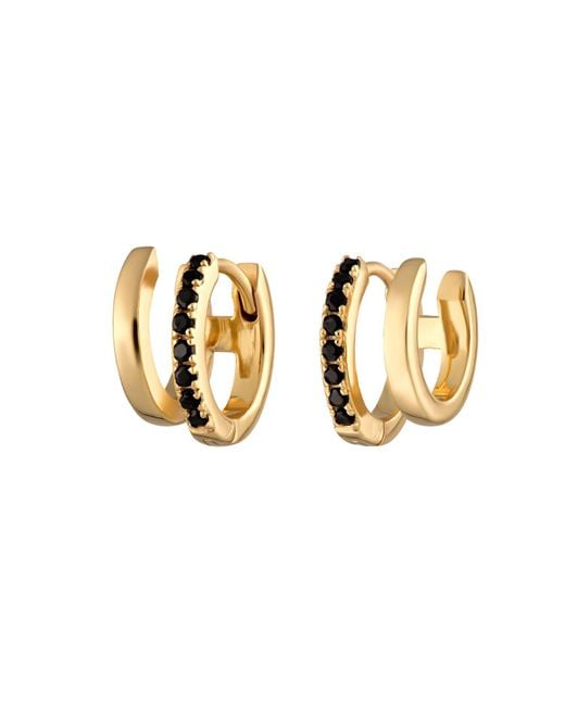 Scream Pretty Metallic Mismatched Double Huggie Earrings With Stones