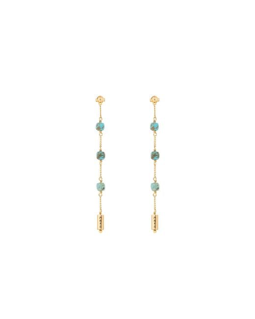 Karma and Luck Metallic Mantra Drop Earrings – Balance & Mindfulness Gemstone Jewelry – Serene Intentions