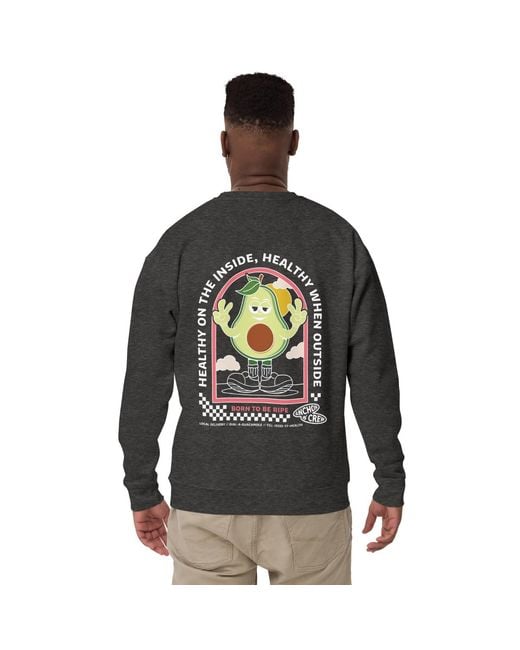 Anchor and Crew Gray Heather Ripe Avocado Dial-A-Local Organic Cotton Sweatshirt for men