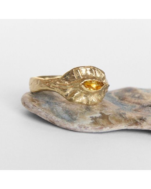ASSUWA Metallic Eye Of Ra Citrine Ring