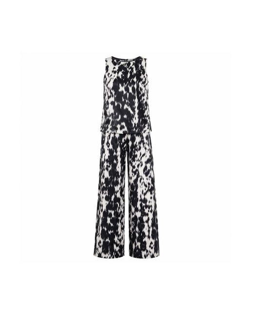 Oh!Zuza Black Neutrals Echo Satin Viscose Set Top & Wide Leg Trousers
