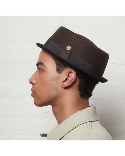 Dasmarca Hats Green Tony Cordova Felt Skimpy Brim Short Brim Rude Boy Mod Style Porkpie Hat for men