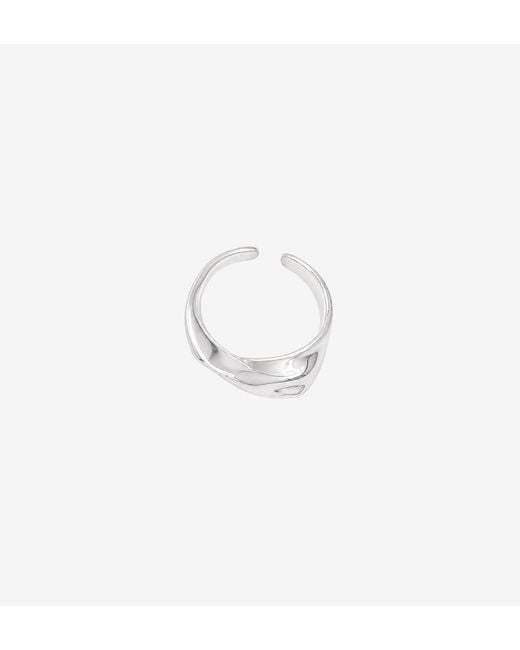 Uchi and Soto White Nami Molten Ring