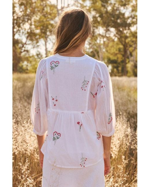 Adrift Clothing White Cairo Boho Blouse