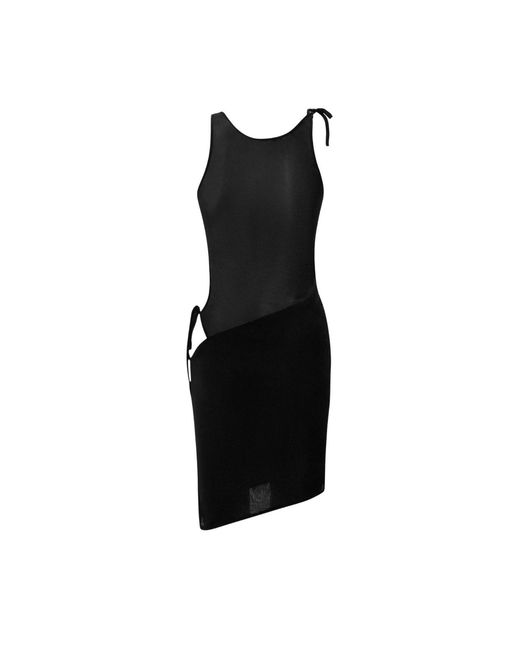 OW Collection Black Fiona Cut Out Mesh Mini Dress