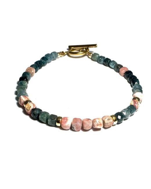 Rachel Nathan Metallic Slim Tourmaline & Rhodochrosite Bracelet