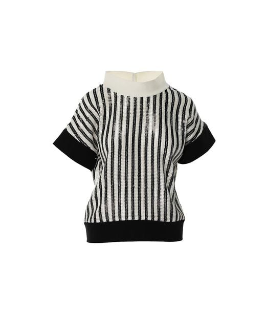 Larisa Dragna Black Sequin Top With An Open Back