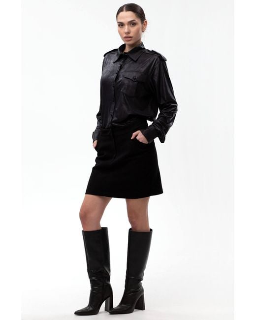 Maison Bogomil Black Epaulette Shirt