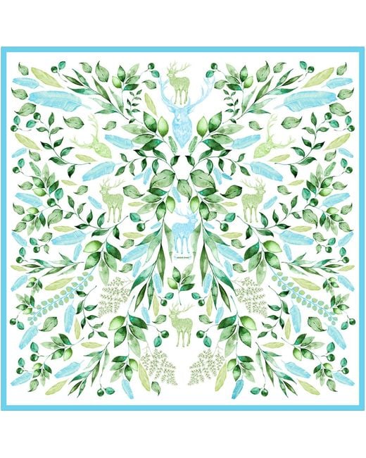 Jessie Zhao New York Green Double Sided Silk Scarf Of The Color Of Breeze