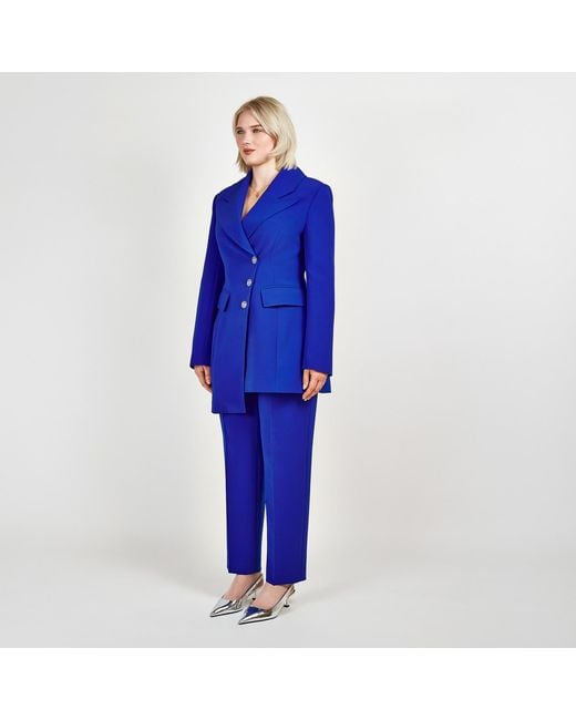 Femponiq Blue High Waisted Tailored Trouser