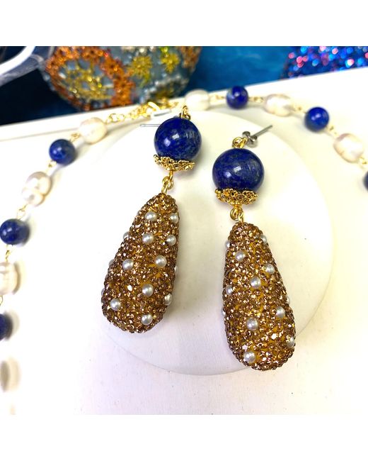 Farra Blue Round Lapis