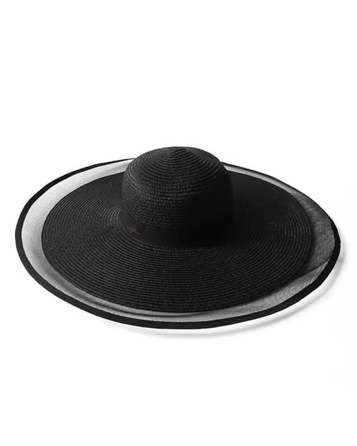 Chanel Joan Elkayam Black Wide Transparent Brim Straw Hat