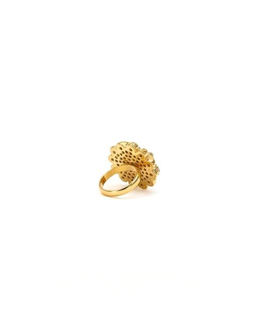 Jaredjamin Metallic Chrysanthemum Plated Ring