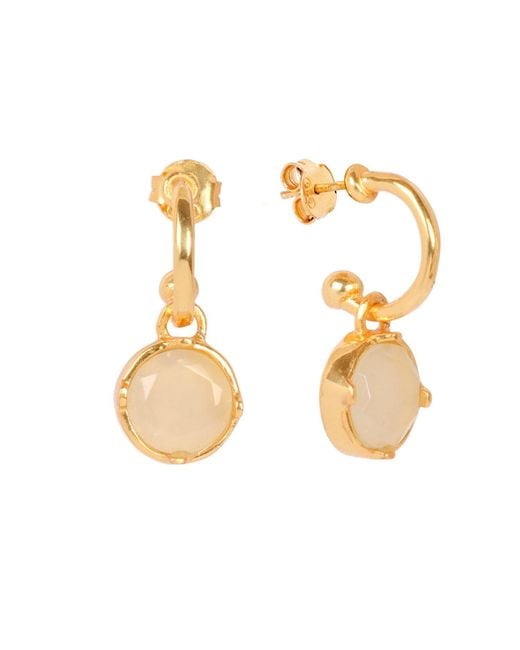 Lila Rasa Metallic Sparkling Crystal Hoop Earrings