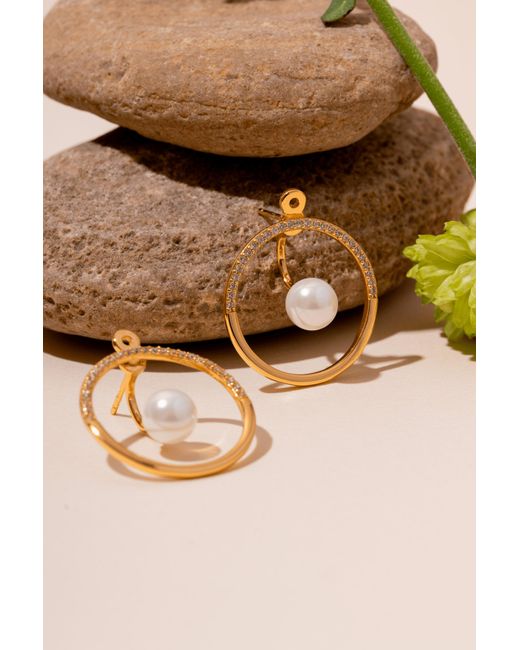 Zynnia Collective Metallic Circle Ear Jacket Studs