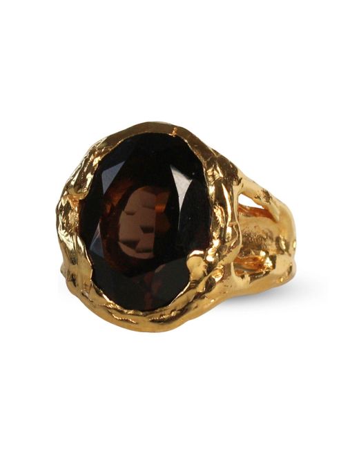 ASSUWA Metallic Nympha Ring With Smoky Quartz
