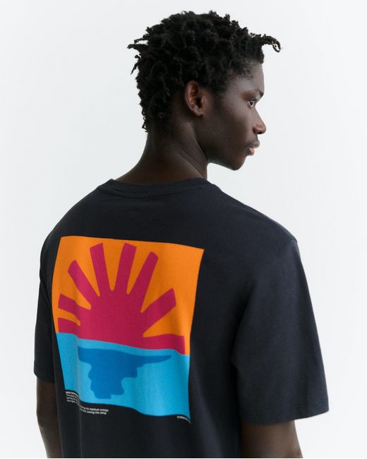 Thinking Mu Blue Mediterranean Sunrise Zach T-Shirt for men