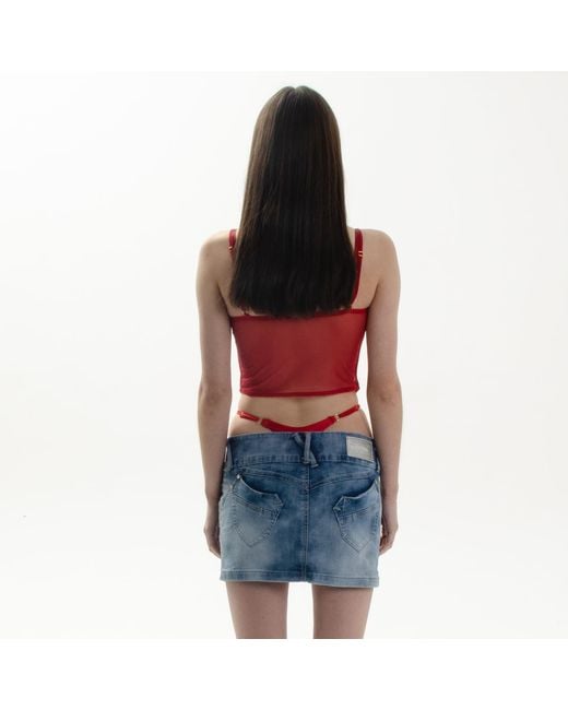 Ekcentrik Red Luscious Excess Semi-Sheer Top
