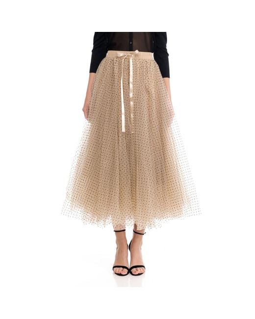 Tantra Spain Sl Brown Neutrals Tulle Skirt With Polka Dots And Elastic Waistband