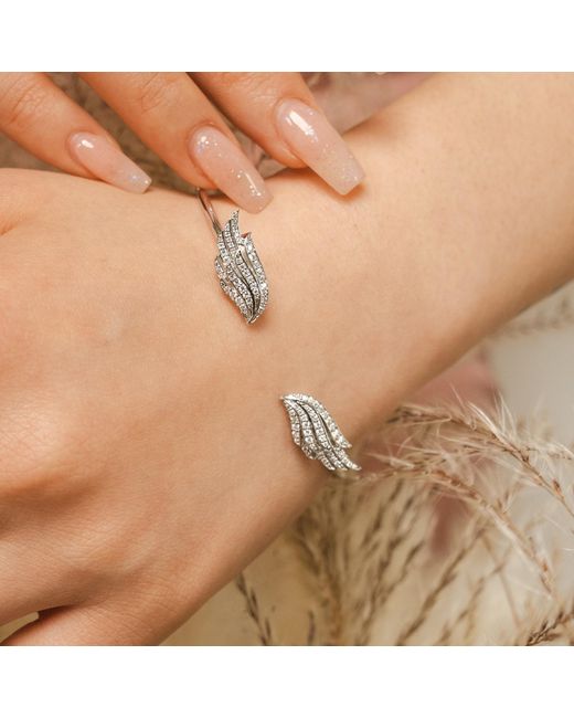 BLOOMTINE | Earth Angel HQ Metallic Angel Wings Premium Sterling Bangle