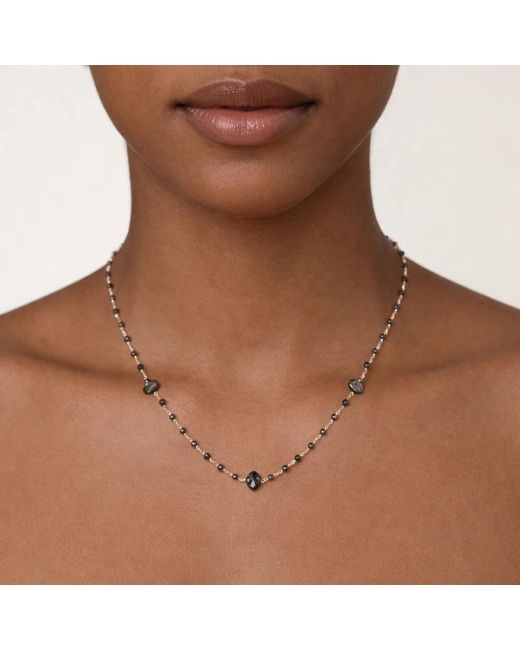 Rahul's Jewels Metallic 18" Genuine Diamond Rosary Necklace