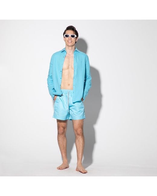 Maison Tangerine Blue Aqua Swim Shorts for men