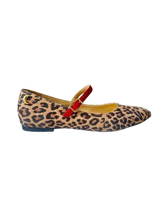 Luna Selene Brown Neutrals Holly Leopard Print Mary Jane Flat