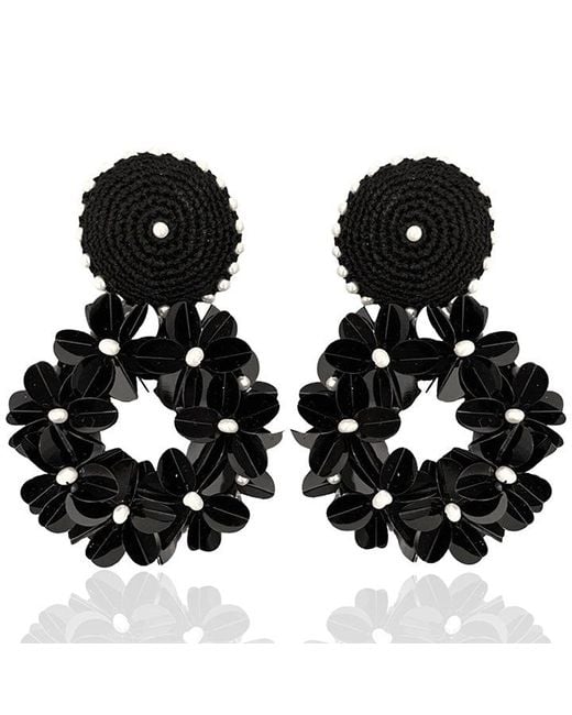 PINAR OZEVLAT Black Petite Yasmine Hoops