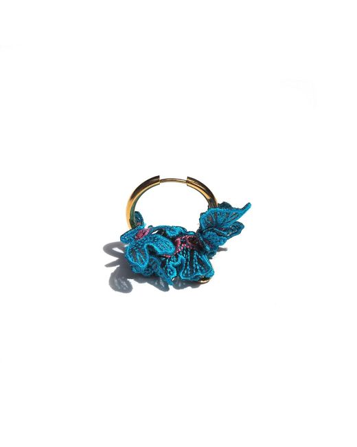 Nana Watanabe Blue Swell Wave-Inspired Embroidered Earrings