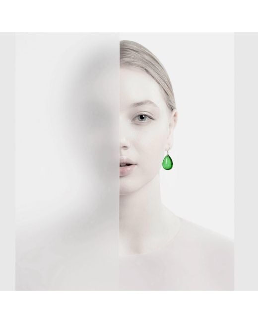 Laura Daili Green Glass Forest Teardrop Earrings