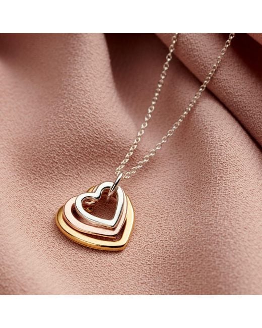 Posh Totty Designs Metallic Mixed Gold Family Heart Necklace