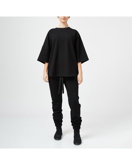 LIA ARAM Black Cotton Oversize T-Shirt