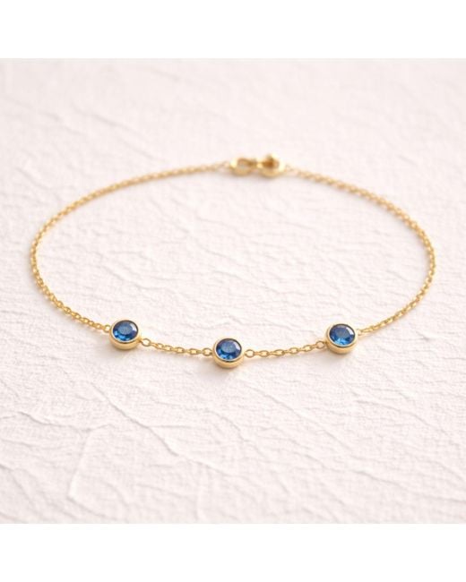 Lily Flo Jewellery Metallic Sapphire Station Necklace