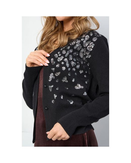 Saachi Black Deco Drip Sparkle Cardigan