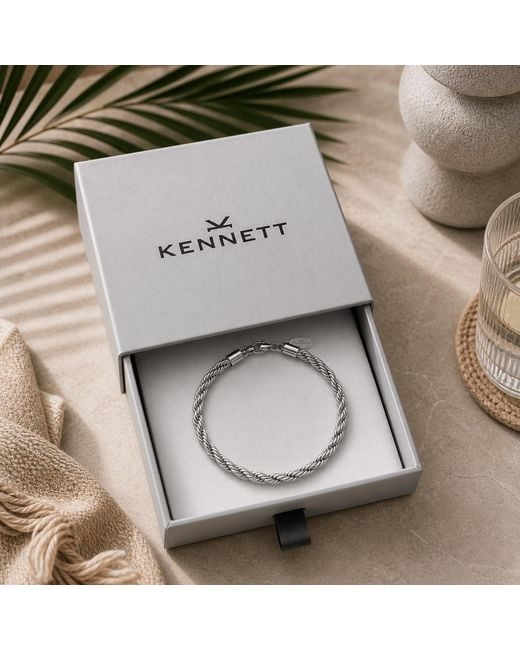 Kennett Watches & Accessories Metallic Kennett Twisted Chain Bracelet Five Mm for men