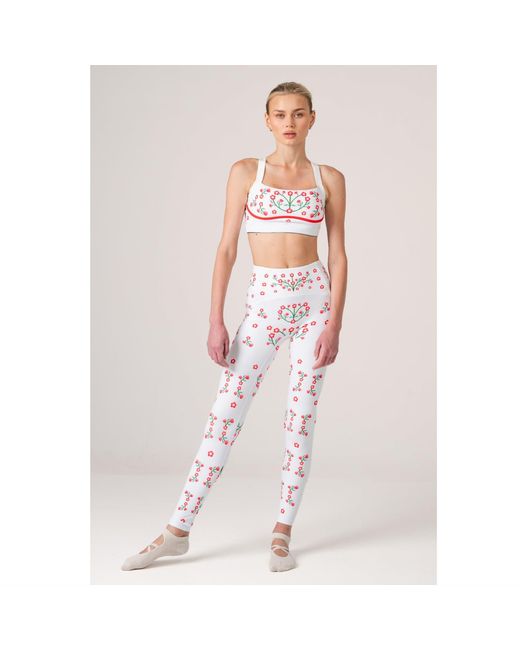 Jessie Zhao New York White Day Night Garden Reversible Racerback Sports Bra
