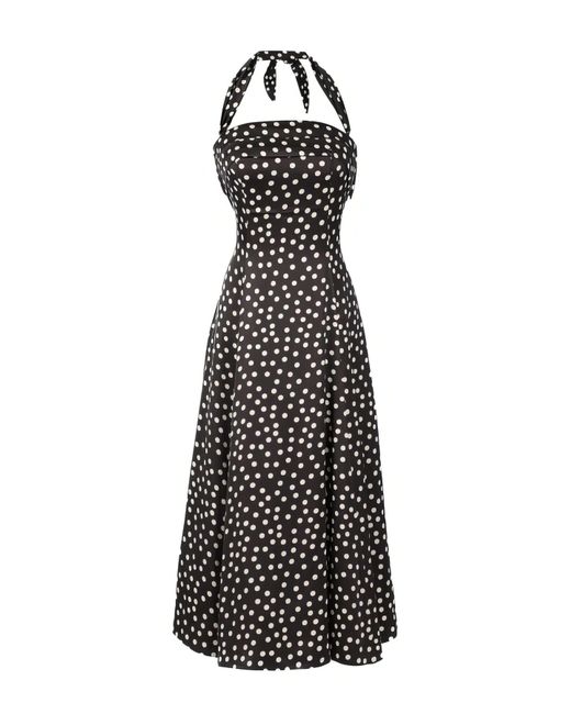 Luna Fashion House Black Polka Dot Strapless Dress, Melissa