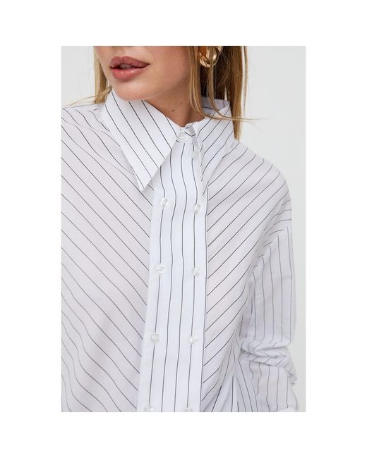 Lily and Lionel White Dapper Double Placket Stripe Shirt