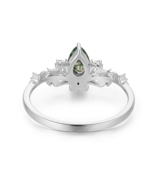 Azura Jewelry New York Metallic Lotus Moss Agate Ring Vermeil