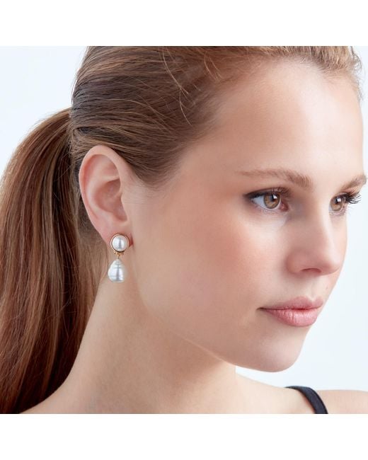 Emma Holland Jewellery Metallic Pearl & Baroque Pearl Clip Earrings