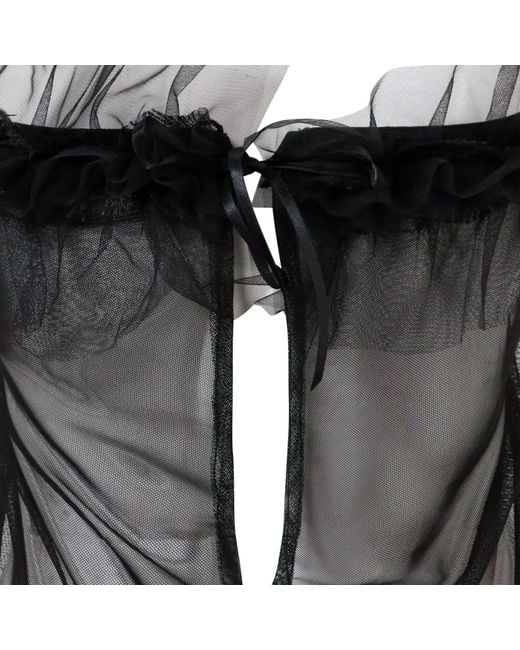 Belle -et-BonBon Black Dakota Tube Ruffle Mesh Dress